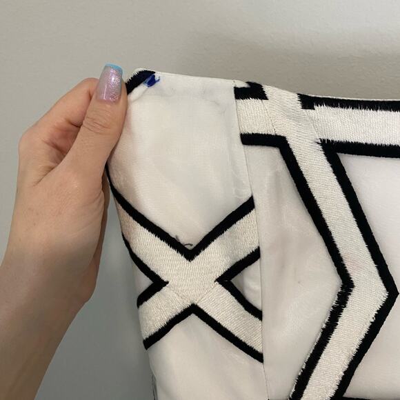 NICHOLAS Black and White Halter Sheath Midi Dress Size 0 - Picture 9 of 9